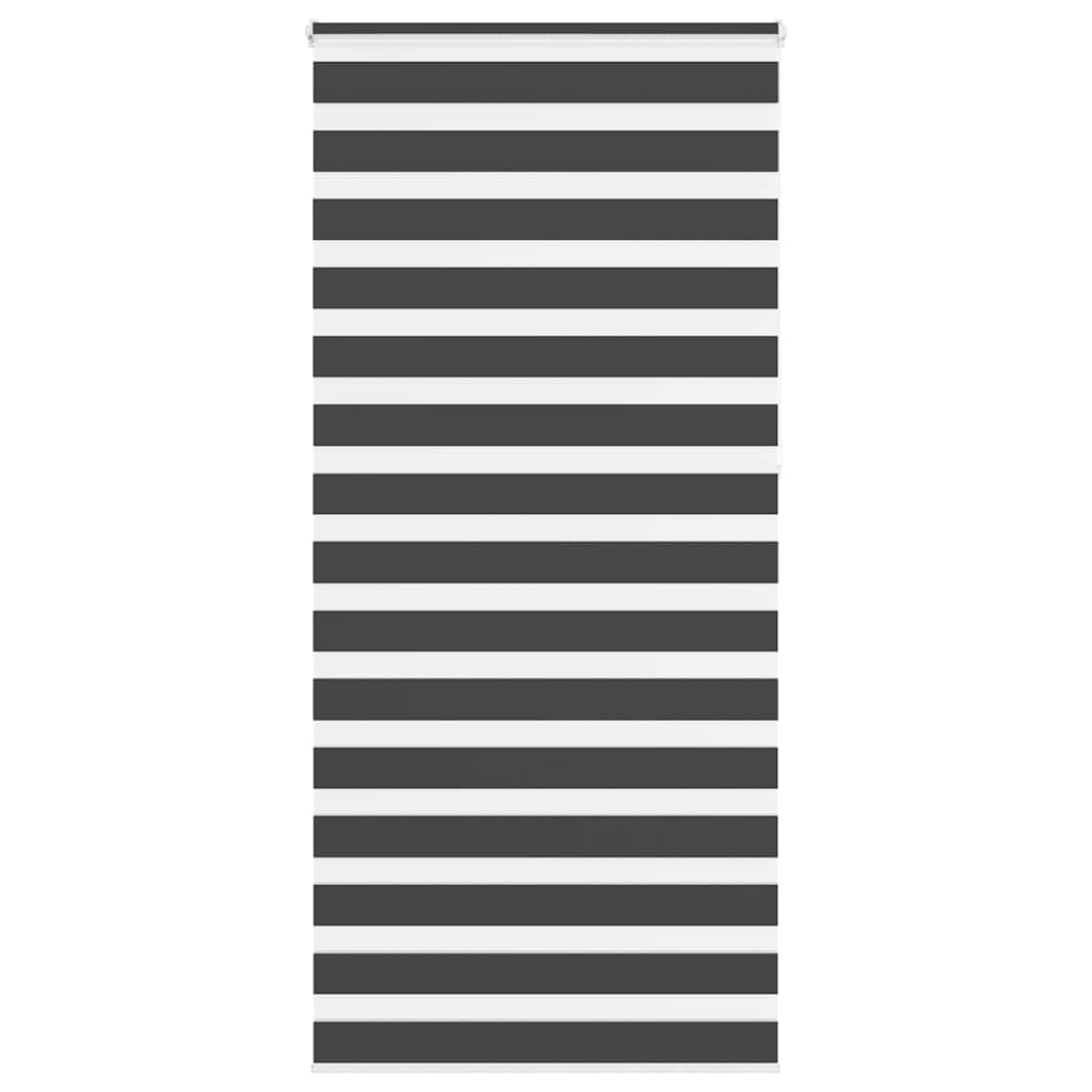 vidaXL Estor cebra negro 105x230 cm tejido ancho 100,9 cm poliéster