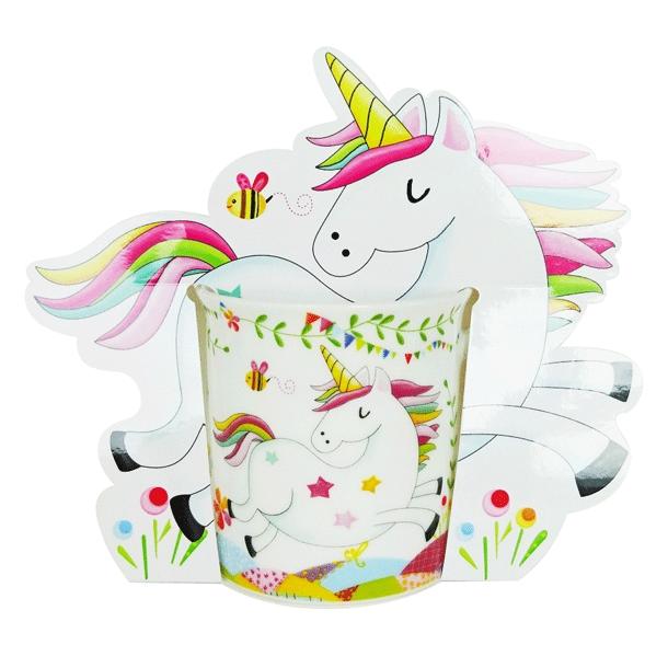 Lote 24 Tazas Unicornio Presentada en Bolsa de Regalo Unicornio - Tazas Infantiles Juveniles Originales