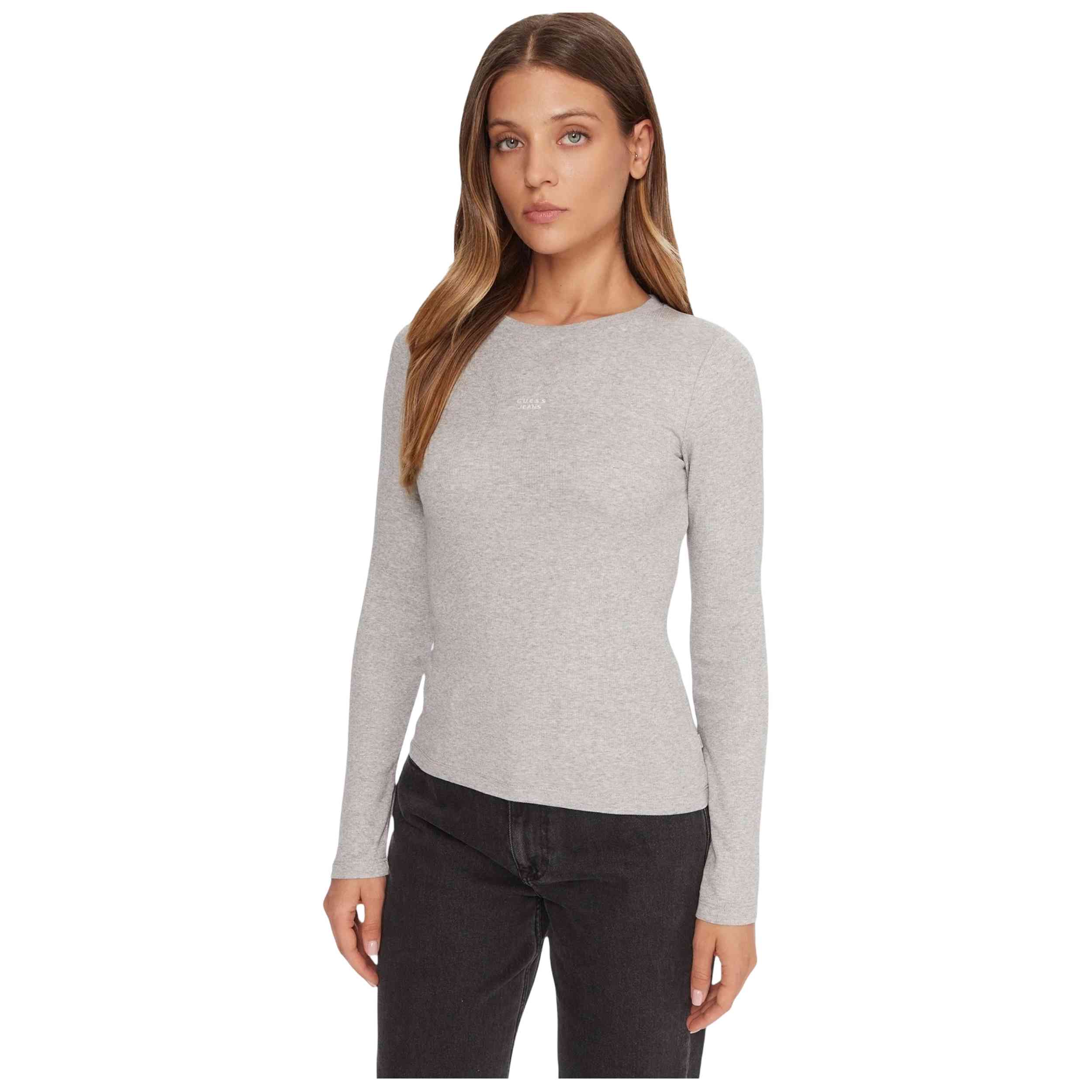 Camiseta De Manga Larga Guess modelo W5BP01KA0H1-H90Z para Mujer en color Gris