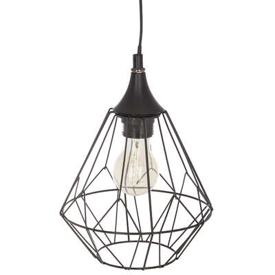 Lámpara Colgante Janina Varillas Metal Negro Factory Cuadros - Diseño Moderno