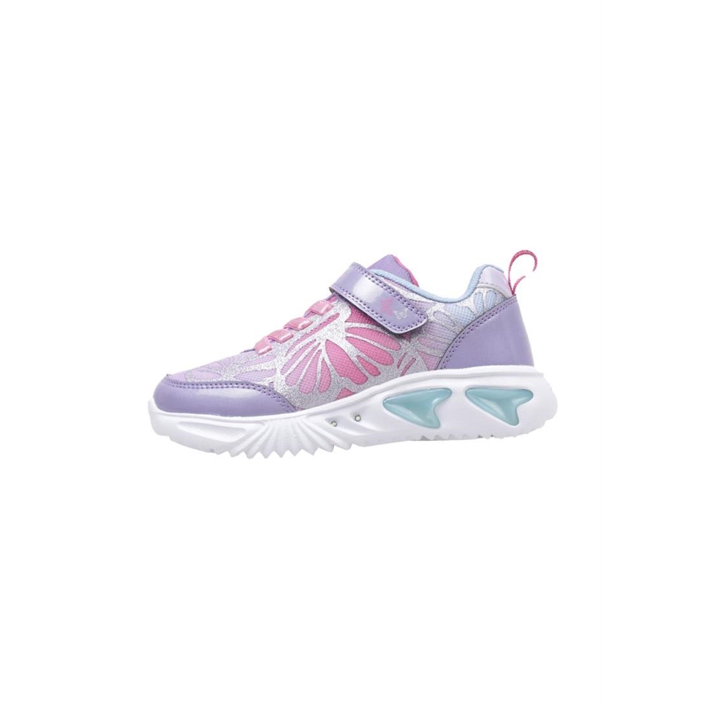 Geox J ASSISTER GIRL  Zapatilla Deportiva Velcro niña Violeta