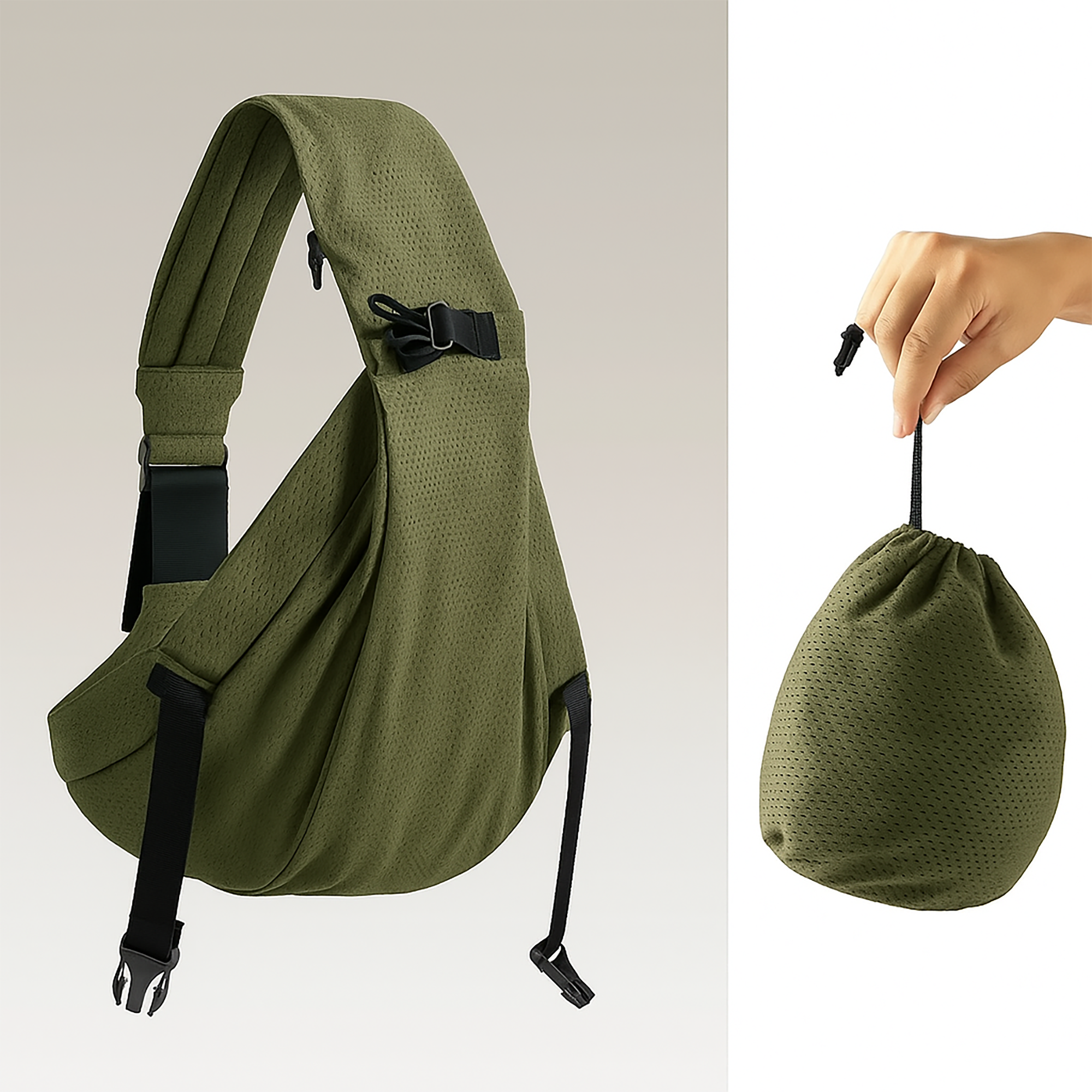 MUMA Fular Portabebe, Portabebes Lateral, Porta Bebes de 0 a 36 Meses – Sling Transpirable y Ligero