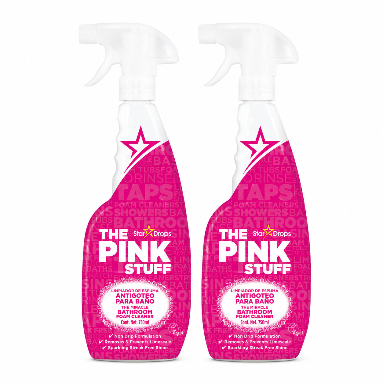 The Pink Stuff Limpiador en Espuma para Baños 750 ml - PACK AHORRO 2 UDS