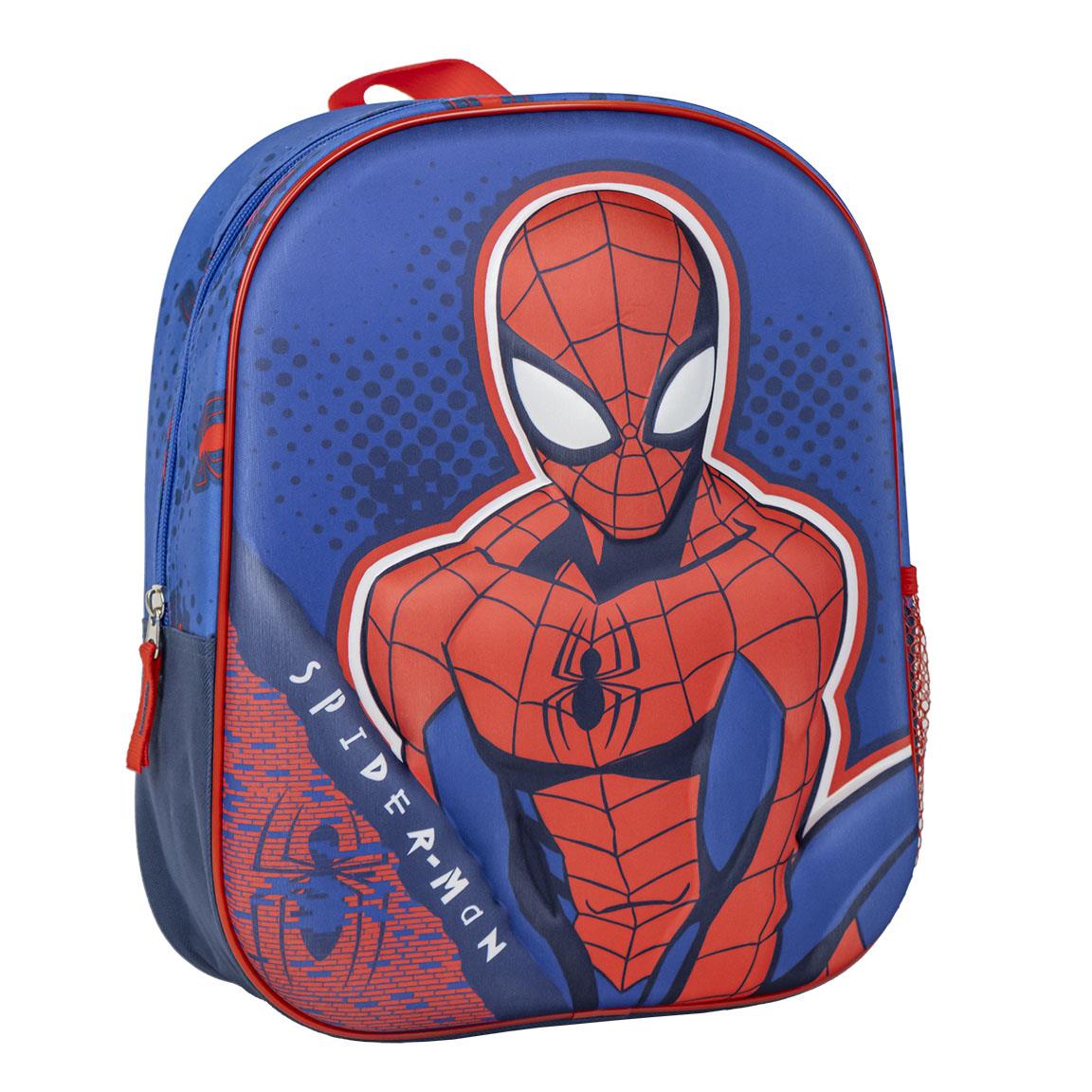 Mochila Escolar Mediana Spider-Man Niño - 42 cm, Licencia Oficial Marvel, Poliéster Resistente, Doble Compartimento con Bolsillo Frontal y Laterales de Malla, Ideal para Colegio y Vuelta al Cole