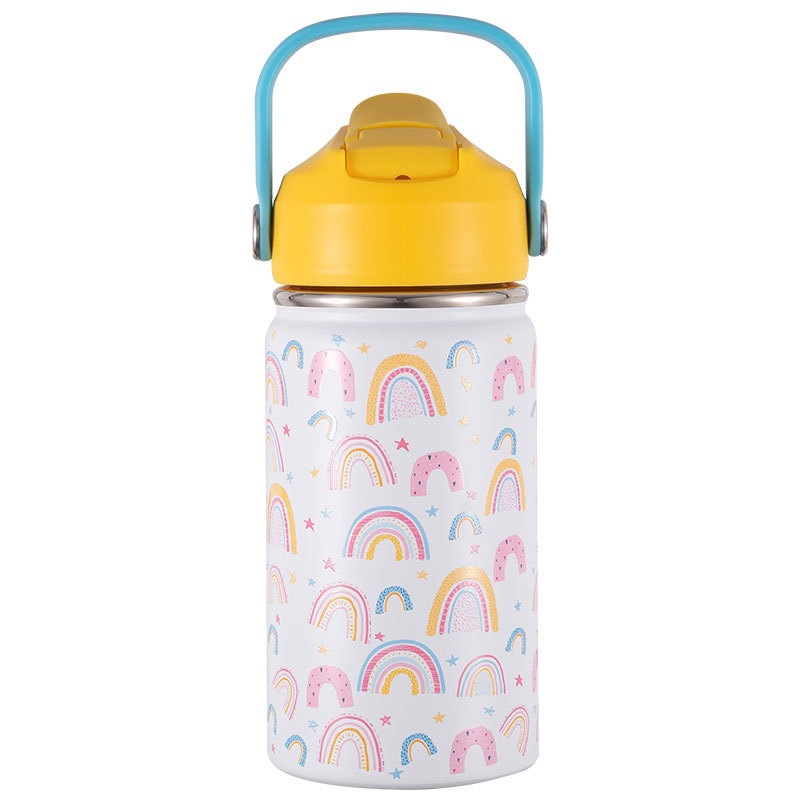 Botella de Agua de Maple inoxidable de 350ml para niños (20 Diseños) mantiene El Frío y el color-Reutilizable térmico | Libre de BPA | Mantiene 24H frío/Caliente 12H | Thermo & Hermético-Prueba de Fugas de Doble comparación (TK350 1099 F6 D7)