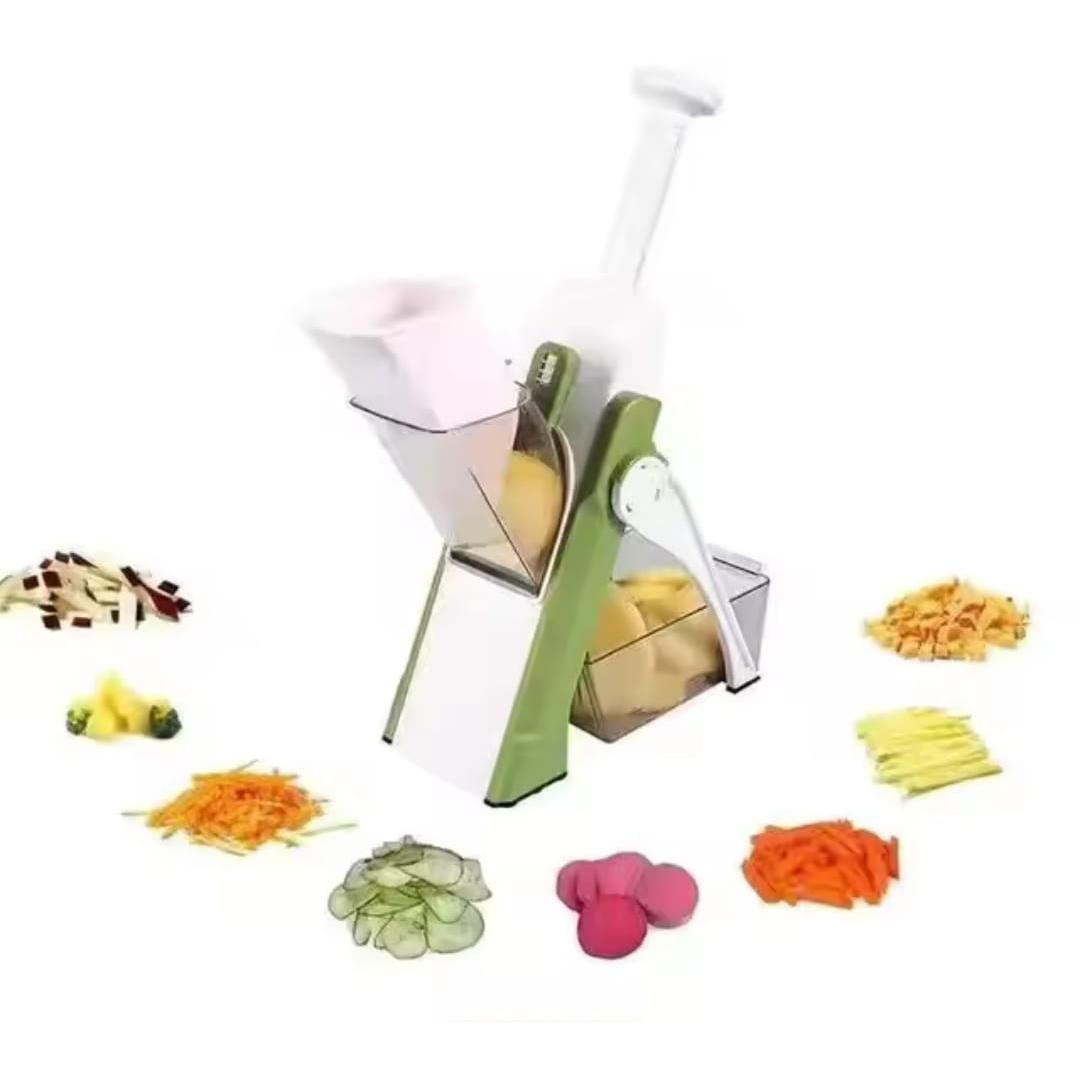 Cortador de Verdura Multifuncional con Cuchillas de Acero Inoxidable, Mandolina de Cocina Manual, Espirilizador Cortador de Verduras para el Chef y el Hogar
