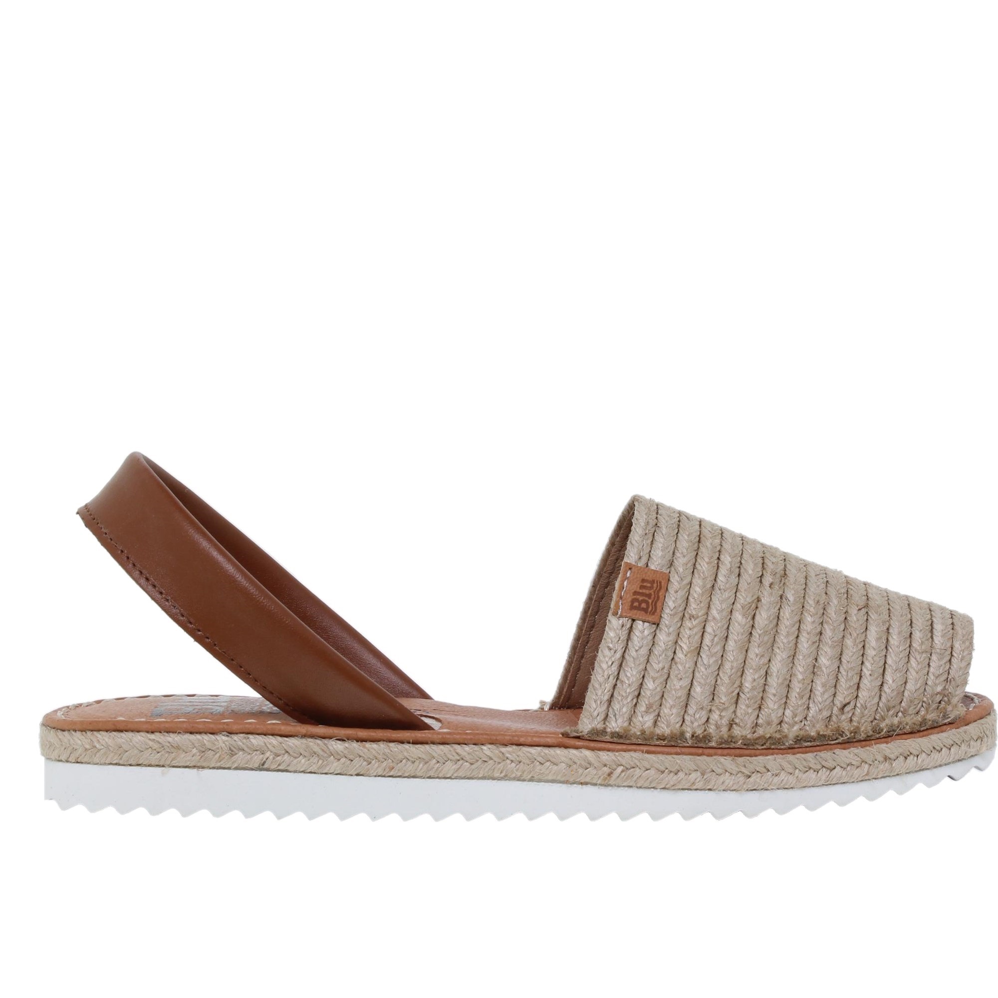 Blusandal Abarcas Menorquinas Mujer Piel y Esparto 15421BLU - Diseño Estival Confort Acolchado