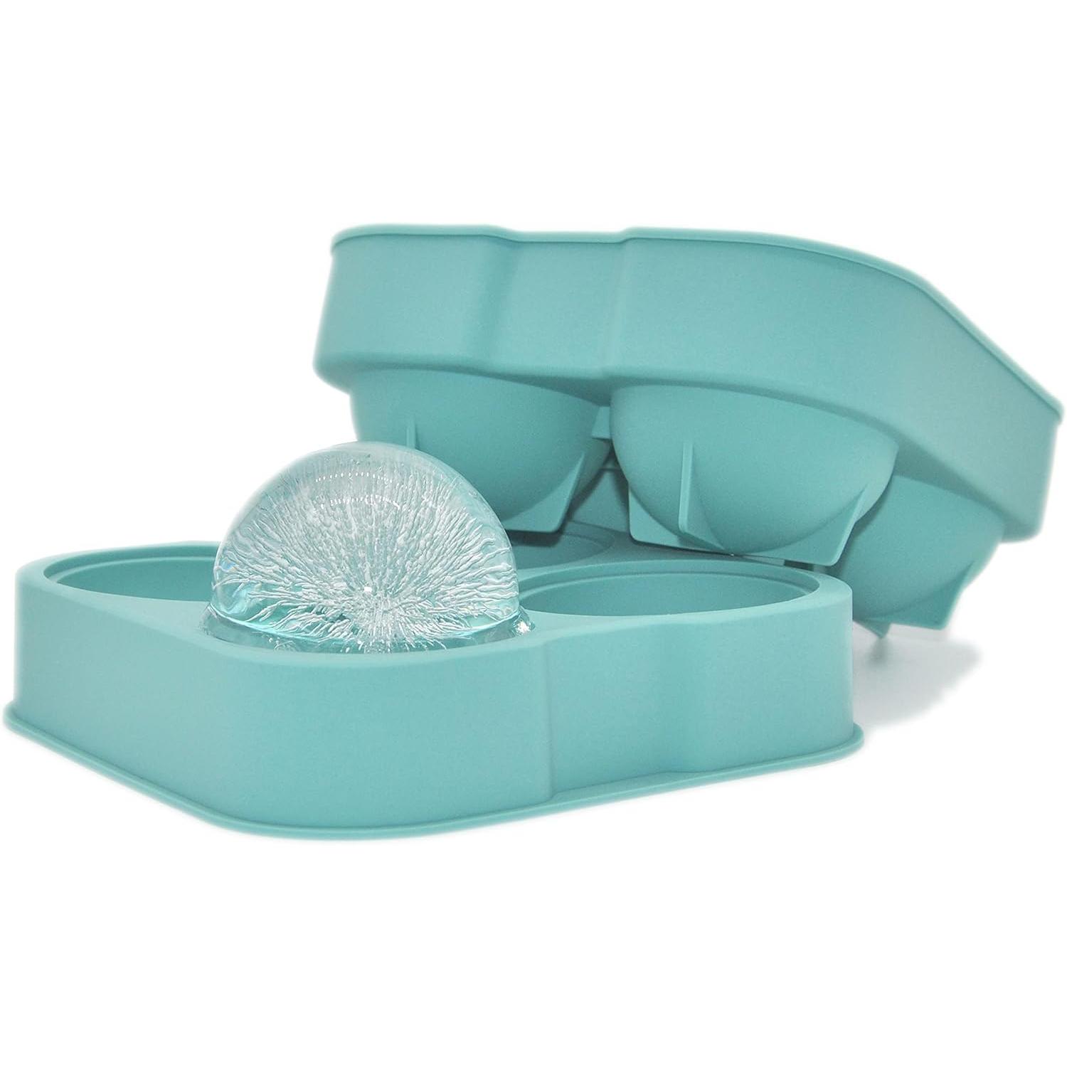 Molde de Hielo Esférico de Silicona – 4 Bolas Grandes de 4,5 cm – Disponible en 1 o 2 Piezas – 3 Colores a Elegir (Gris, Rosa, Azul), ✅ Envíos a España en 48/72h