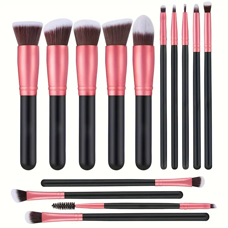 Nuevo Set De 14 Pinceles De Maquillaje Suaves Y Fluffy Para Base Rubor Polvo Sombra De Ojos Blending Herramientas De Belleza Para Mujer Regalo De Navidad