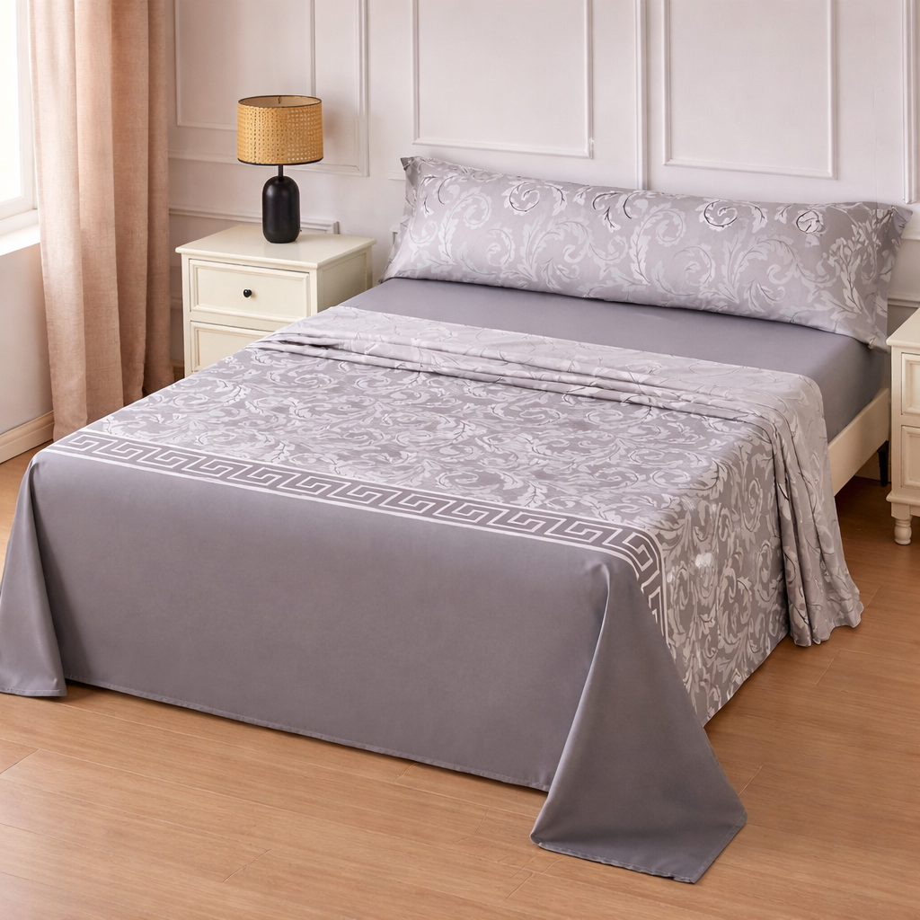 TK Juego de Sábanas 3 Piezas con Diseño Estampado Incluye Sábana Encimera, Bajera Ajustable y Funda de Almohada, 100% Poliéster, Para Camas 90/105/135/150/180 cm, ✅ Envíos a España en 48/72h