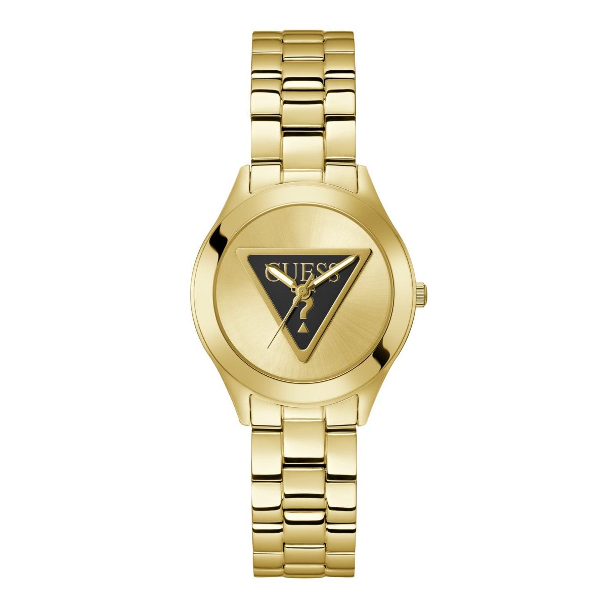 Guess Reloj Mujer Caja De Acero Reciclado Pulsera Acero De Color Dorado Resistente Al Agua 3 Atm Gw0675l2