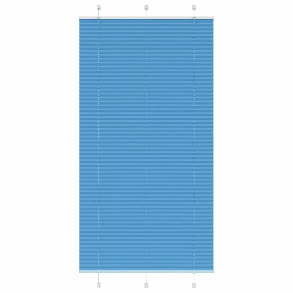 vidaXL Estor Plisado azul Tela Poliéster en dimensiones 100x100 cm/100x150 cm/100x200 cm y más | protección solar decorativa para ventanas hogar oficina dormitorio fácil de instalar