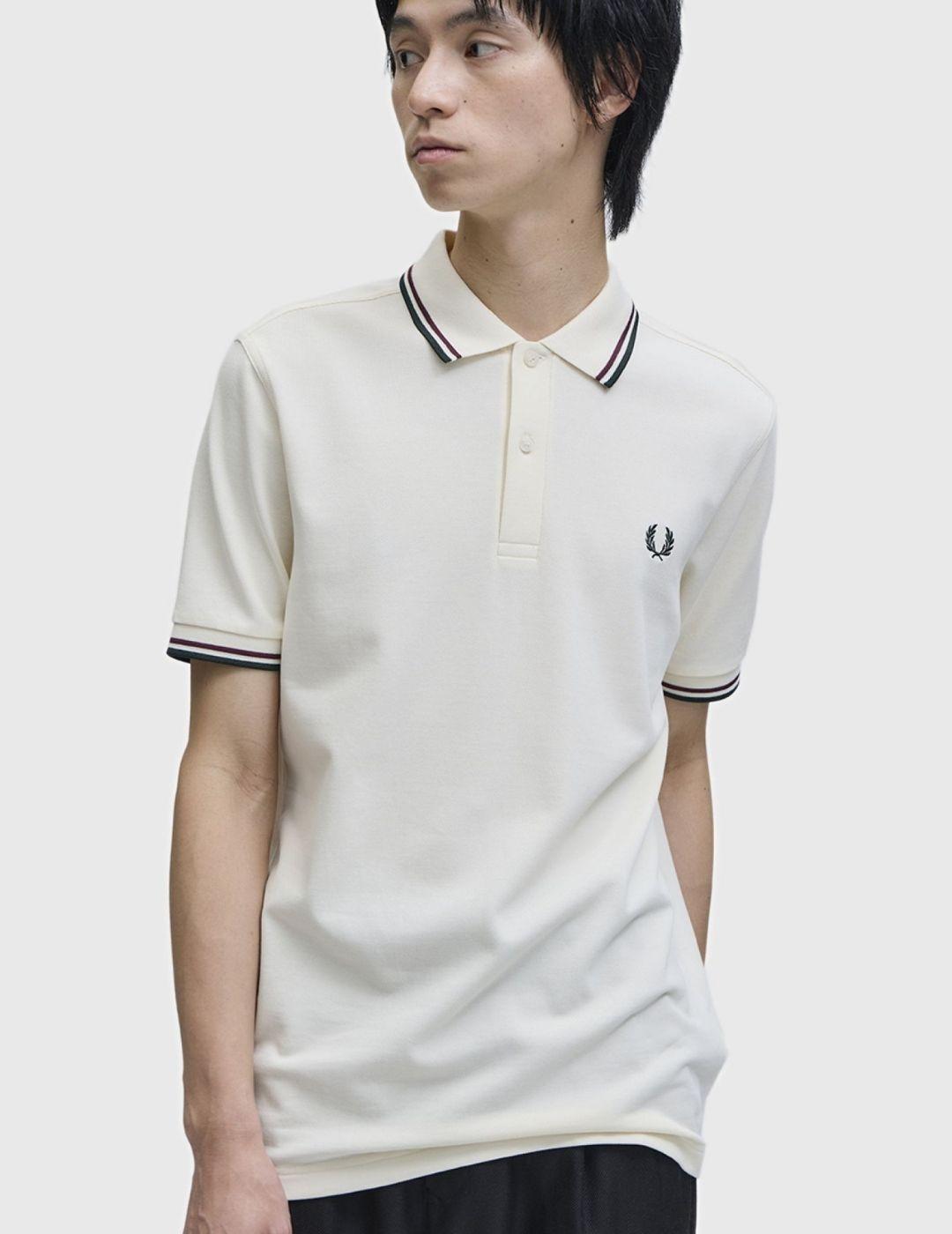 Polo Fred Perry Twin Tipped Beige Hombre