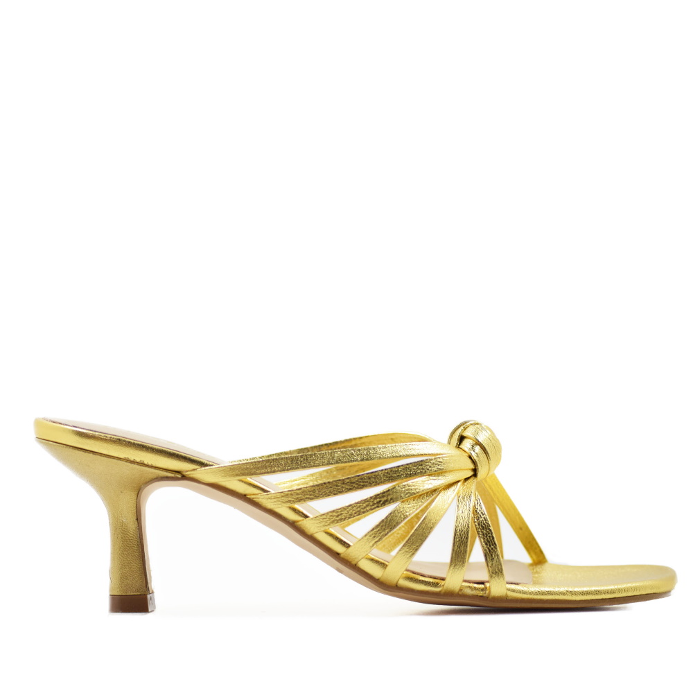 ELODIE SANDALIA MERCEDES EN PIEL METALIZADO DORADO
