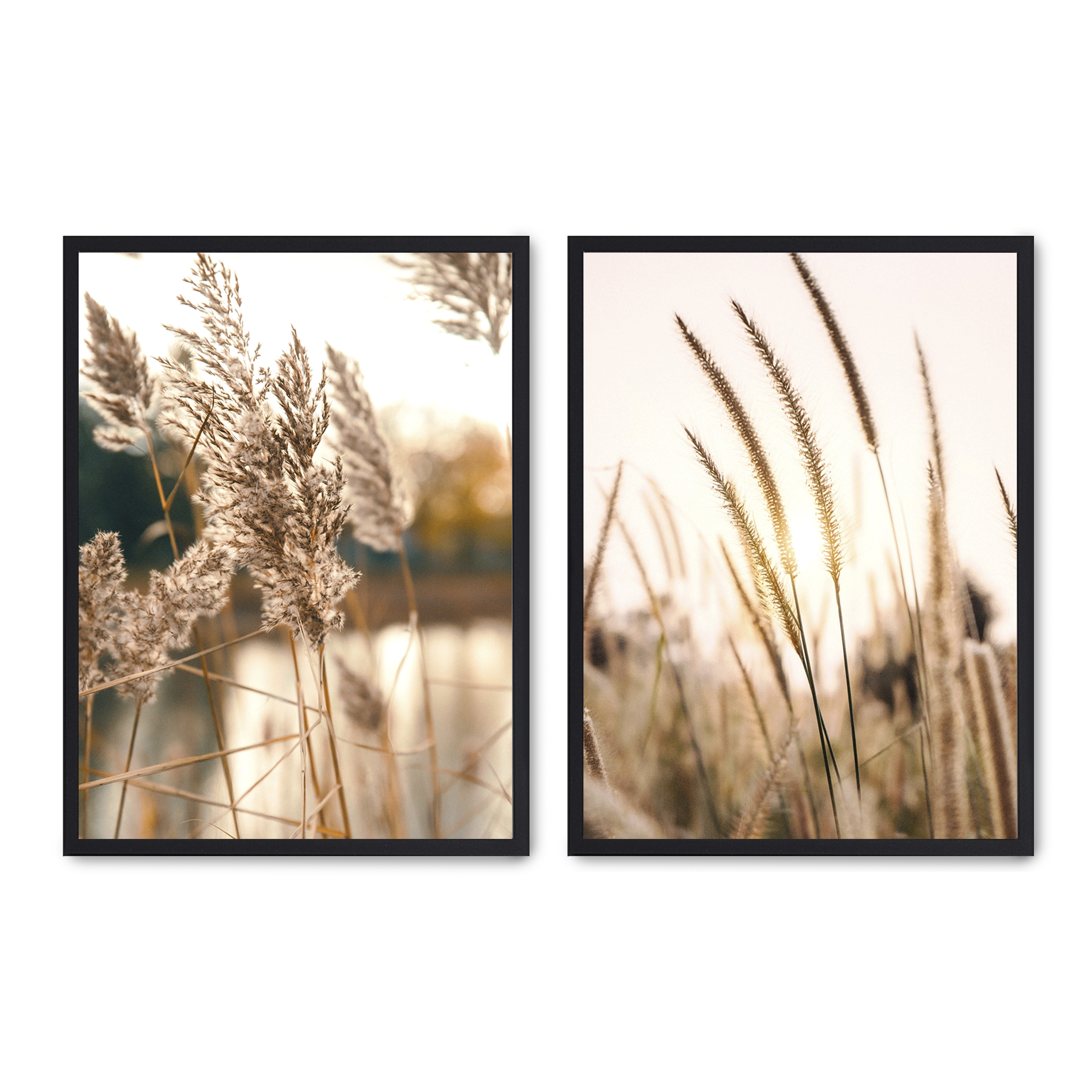 Set compuesto por dos cuadros con marco negro 30x40cm, Póster impreso en papel de calidad premium de 180gr, montado en marco de madera MDF con acabado en color negro, SETS