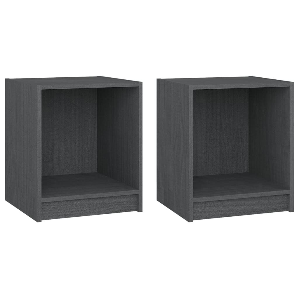 Vidaxl Mesita de Noche 2 Unidades Madera de Pino 35,5x33,5x41,5 Cm Natural, Blanco, Gris y Mas - Mesita Habitacion