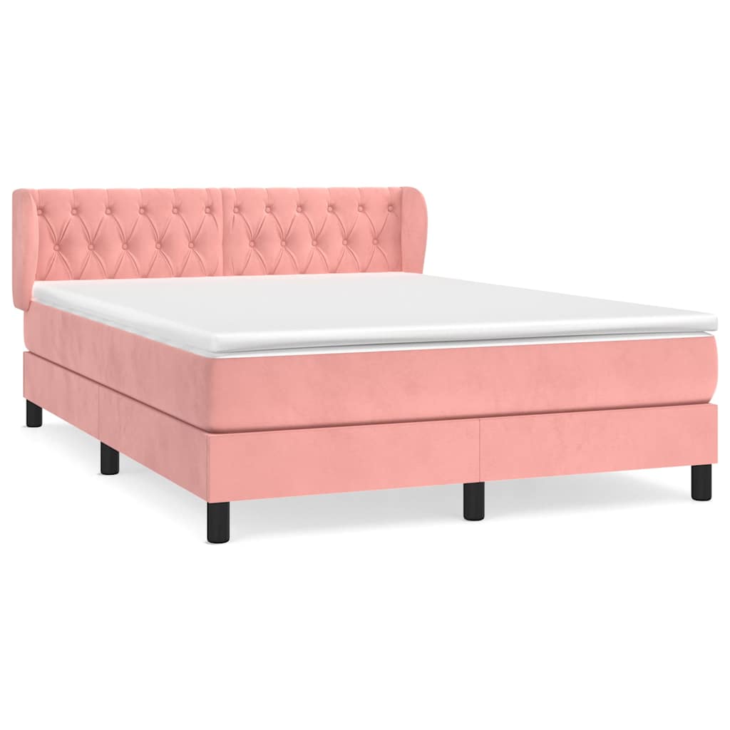 vidaXL Cama box spring con colchón terciopelo  140x200 cm Multicolor