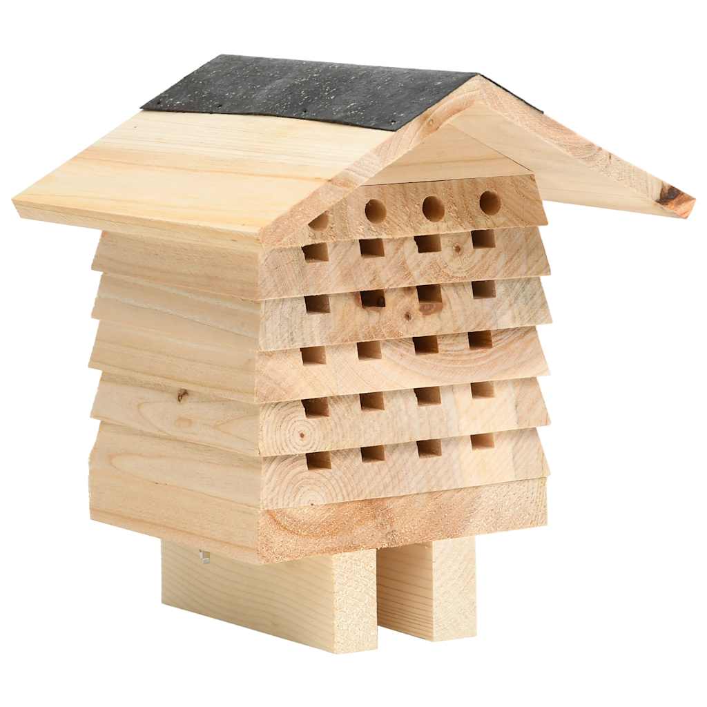 vidaXL Hotel para abejas de madera maciza de abeto 22x20x20 cm
