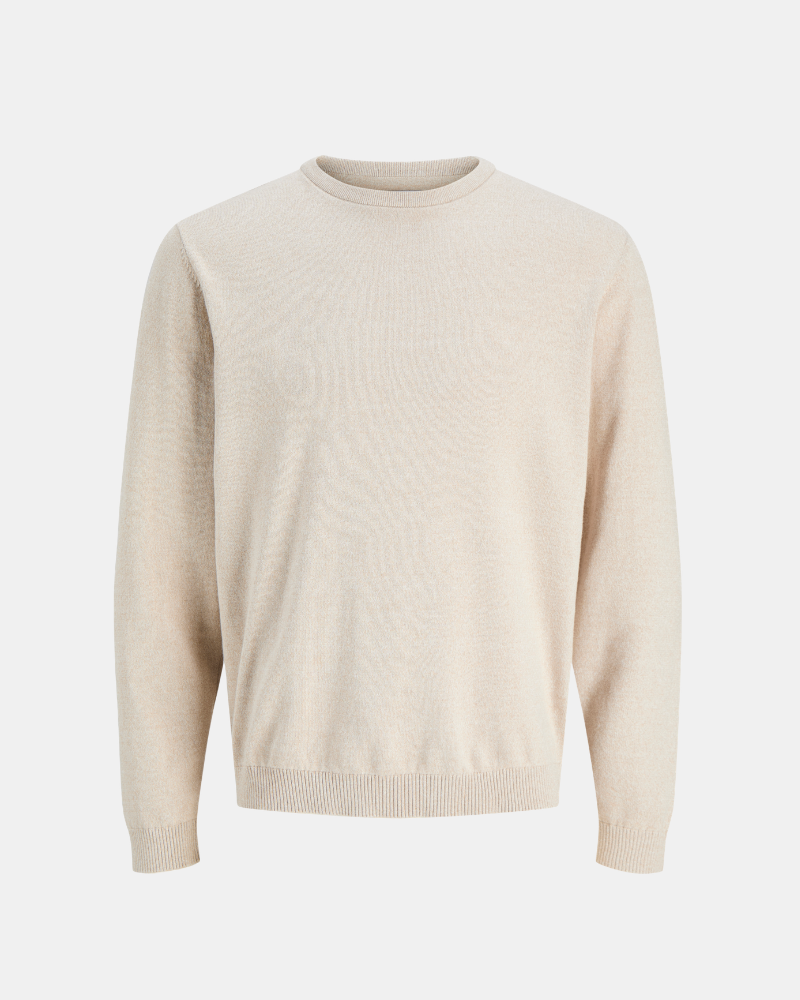 JACK AND JONES 12137190 BASIC Jersey Manga larga Hombre Beige