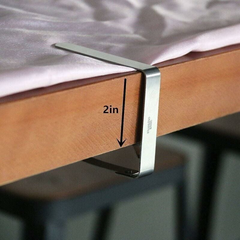 CA Pinzas para manteles de exterior, pinzas grandes para mesas de 5 cm de grosor, soportes flexibles de acero inoxidable para manteles de picnic (12 unidades)
