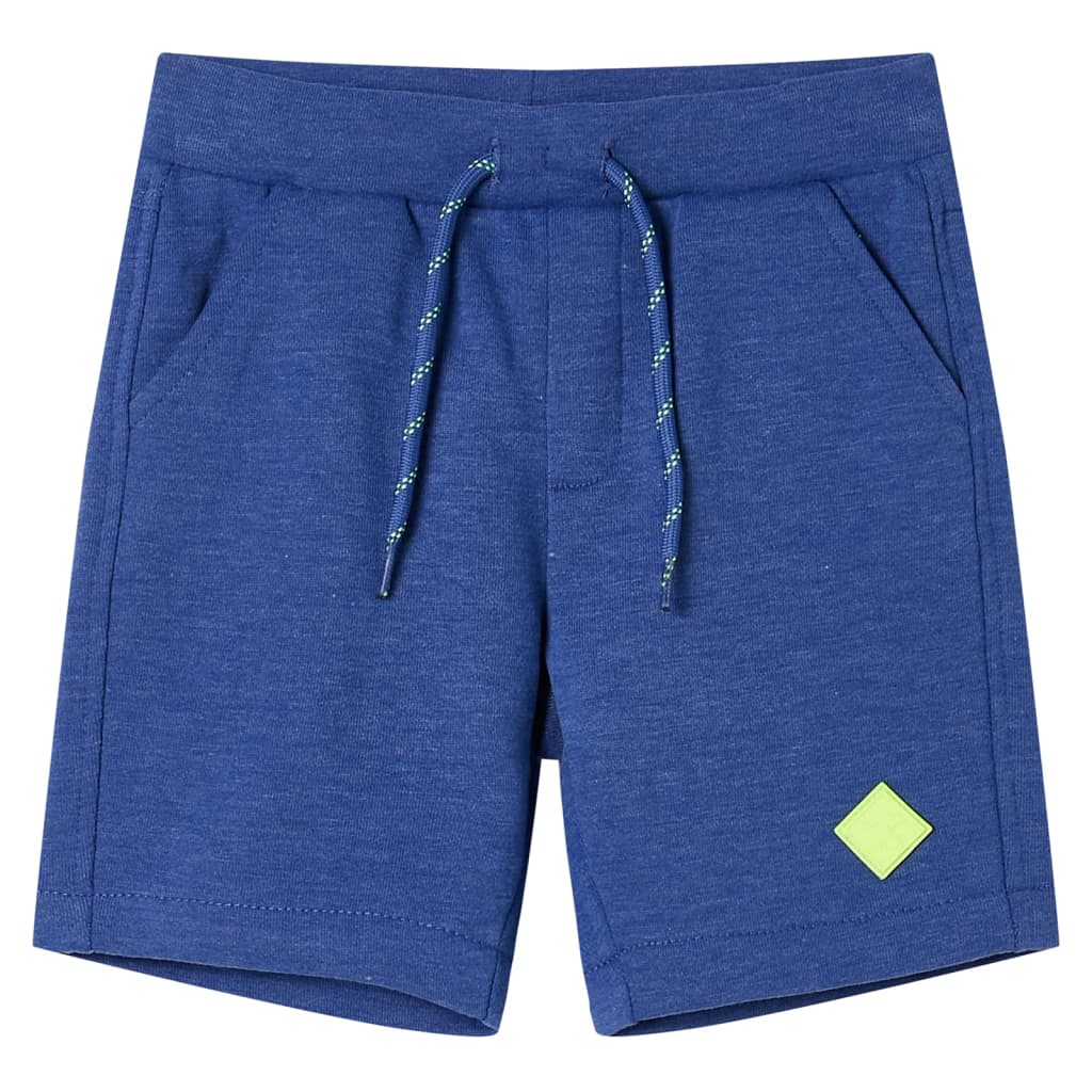 Pantalones cortos infantiles con cordón mélange 116 en color Azul/Verde