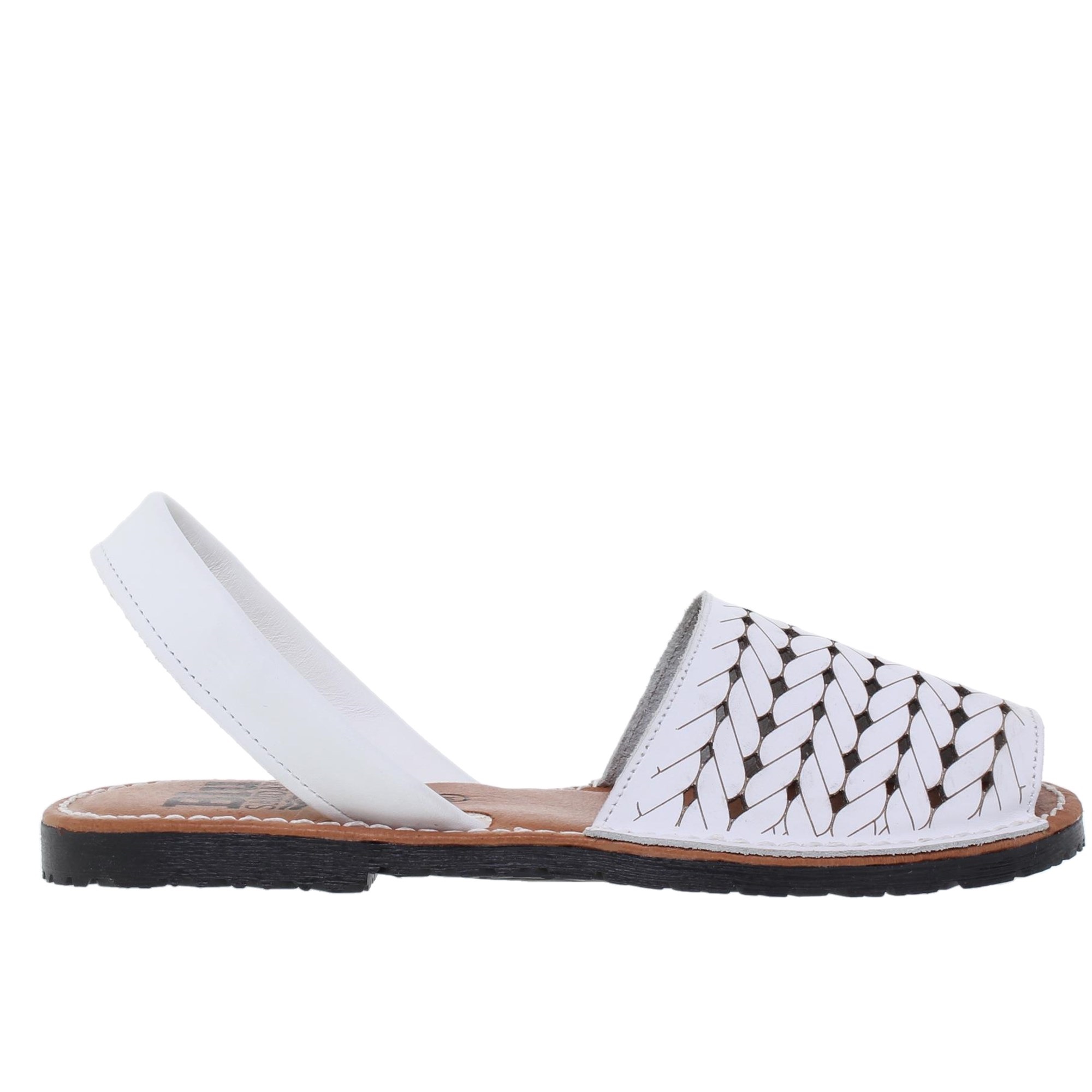 Abarcas Sandalia Menorquinas Mujer Blanco 2489BLU - BluSandal, Piel, Hechas en España