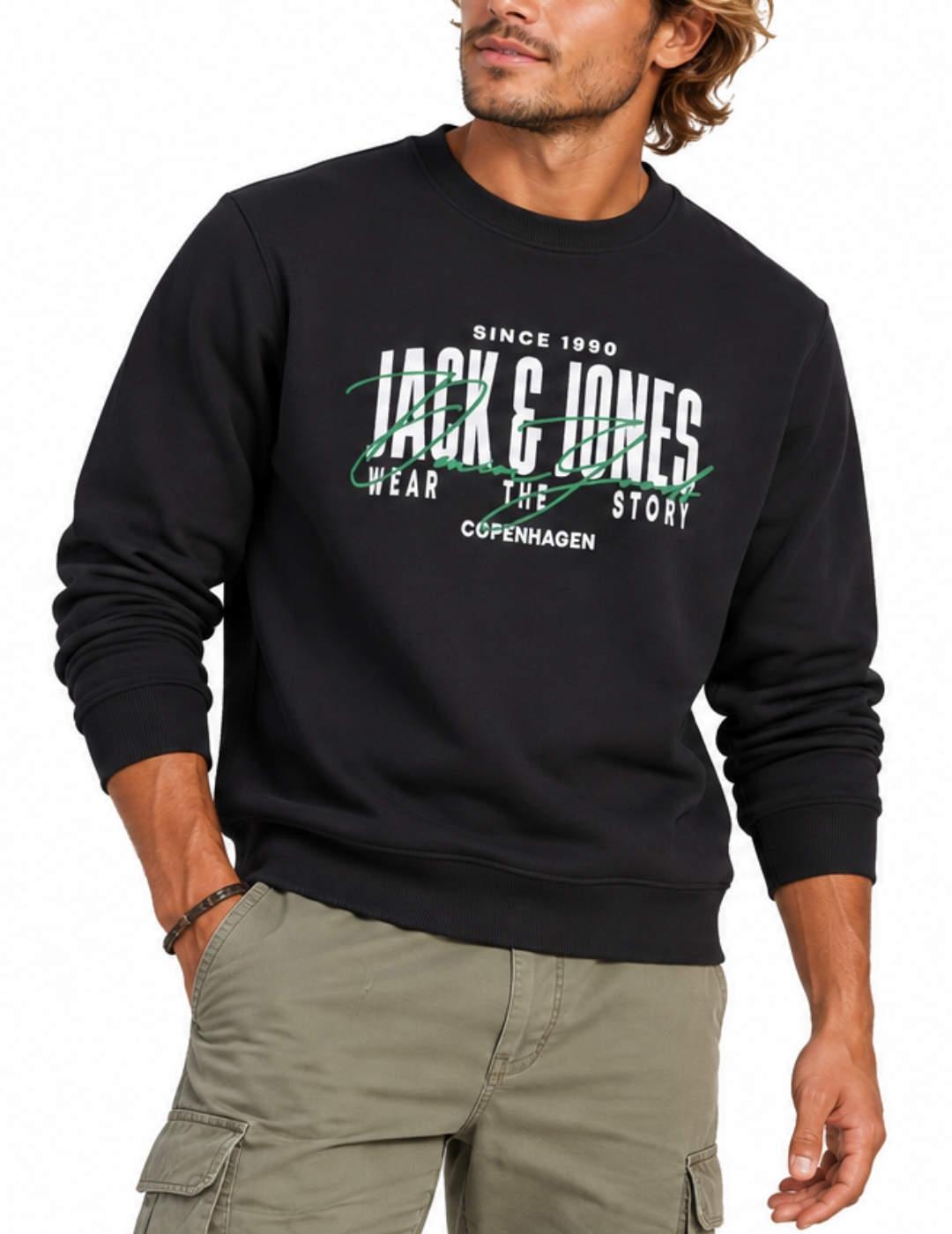 Sudadera Jack&Jones Aero corte regular negro para hombre