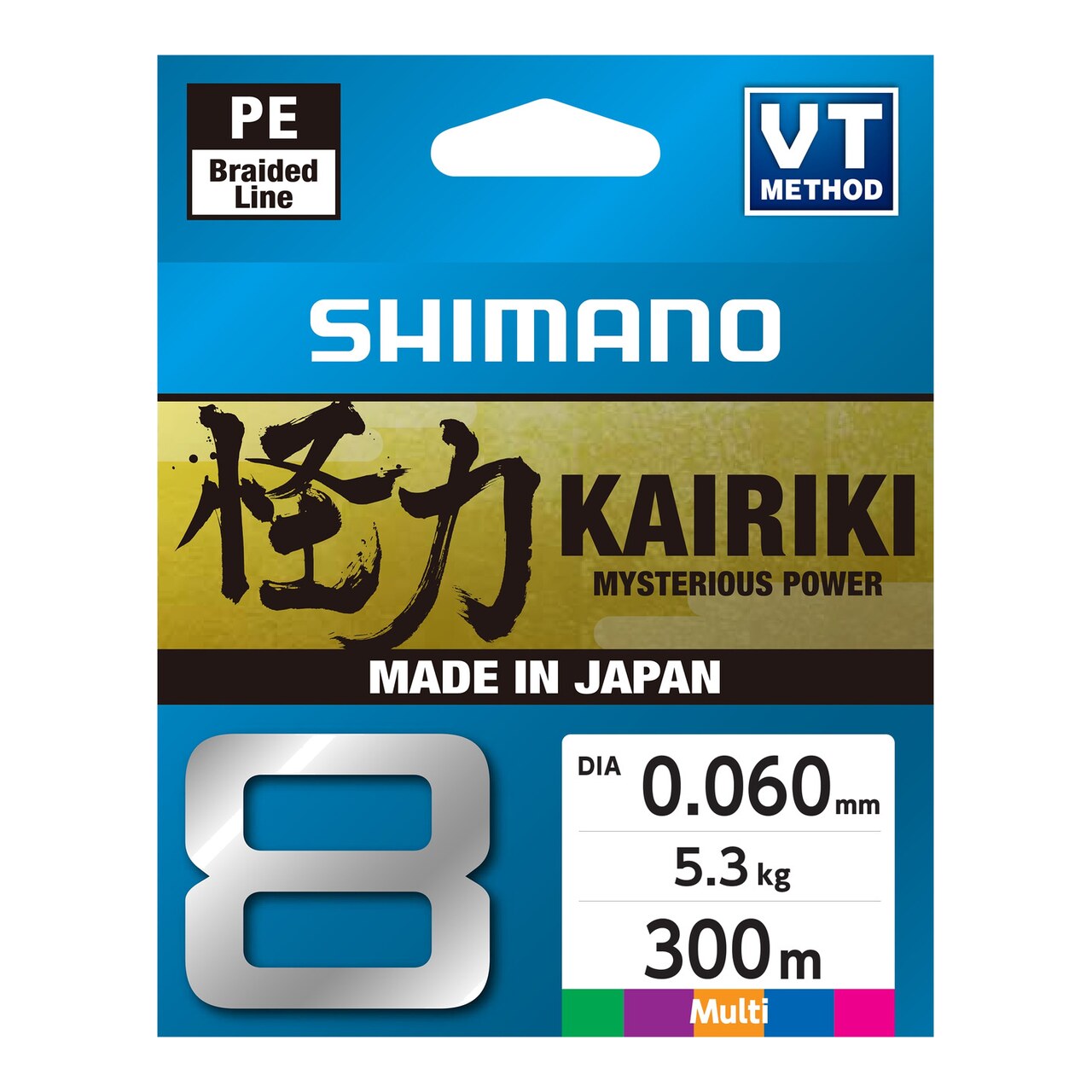Línea Trenzada De Ocho Hebras Para Pesca Kairiki-8 300 M 59WPLA68R20 0,06 MM - 5,3 KG-0,23 MM - 22,5 KG