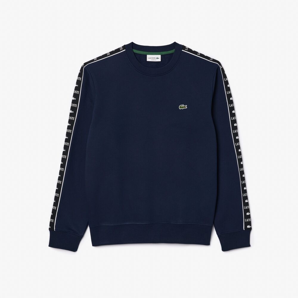 Sudadera Azul Marino Lacoste Jogger con Raya y Logo