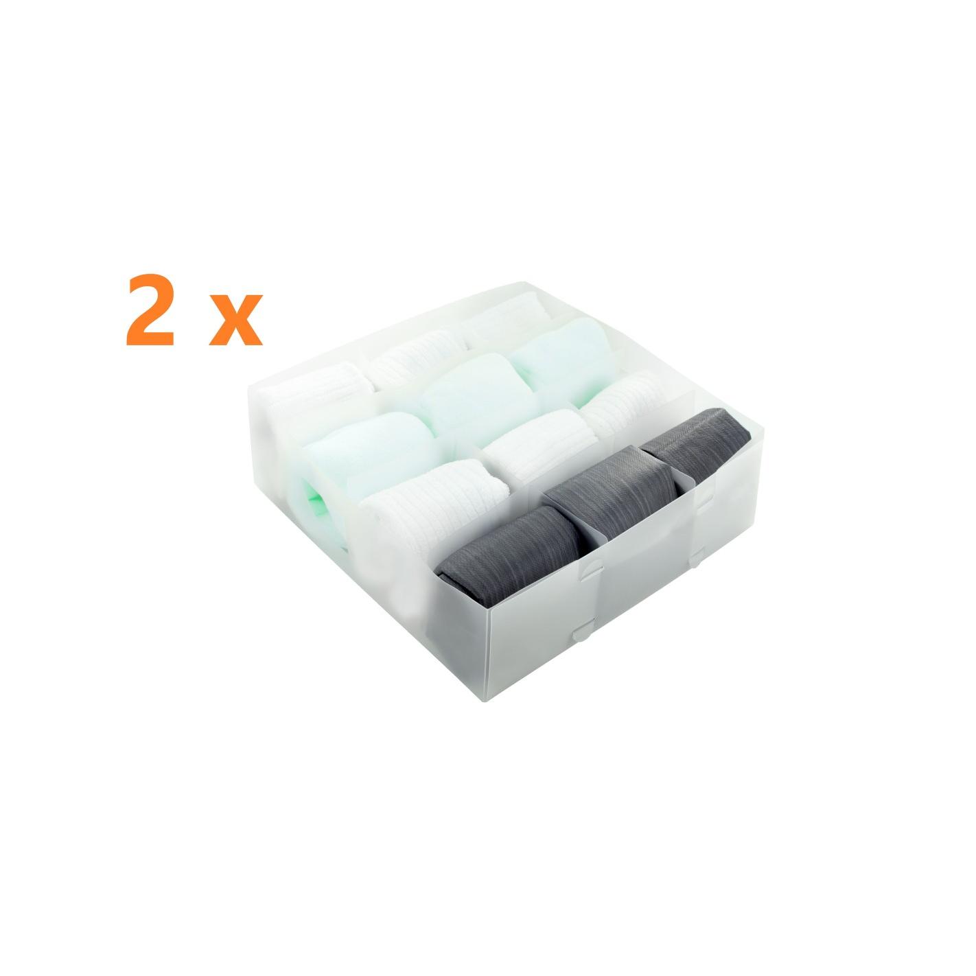 Set organizadores de cajones Jocca: 1, 2 o 3 unidades para ropa interior, calcetines, corbatas o cinturones, plegables, de polipropileno, resistentes, fáciles de montar, ideales para mantener orden en armarios y cómodas.