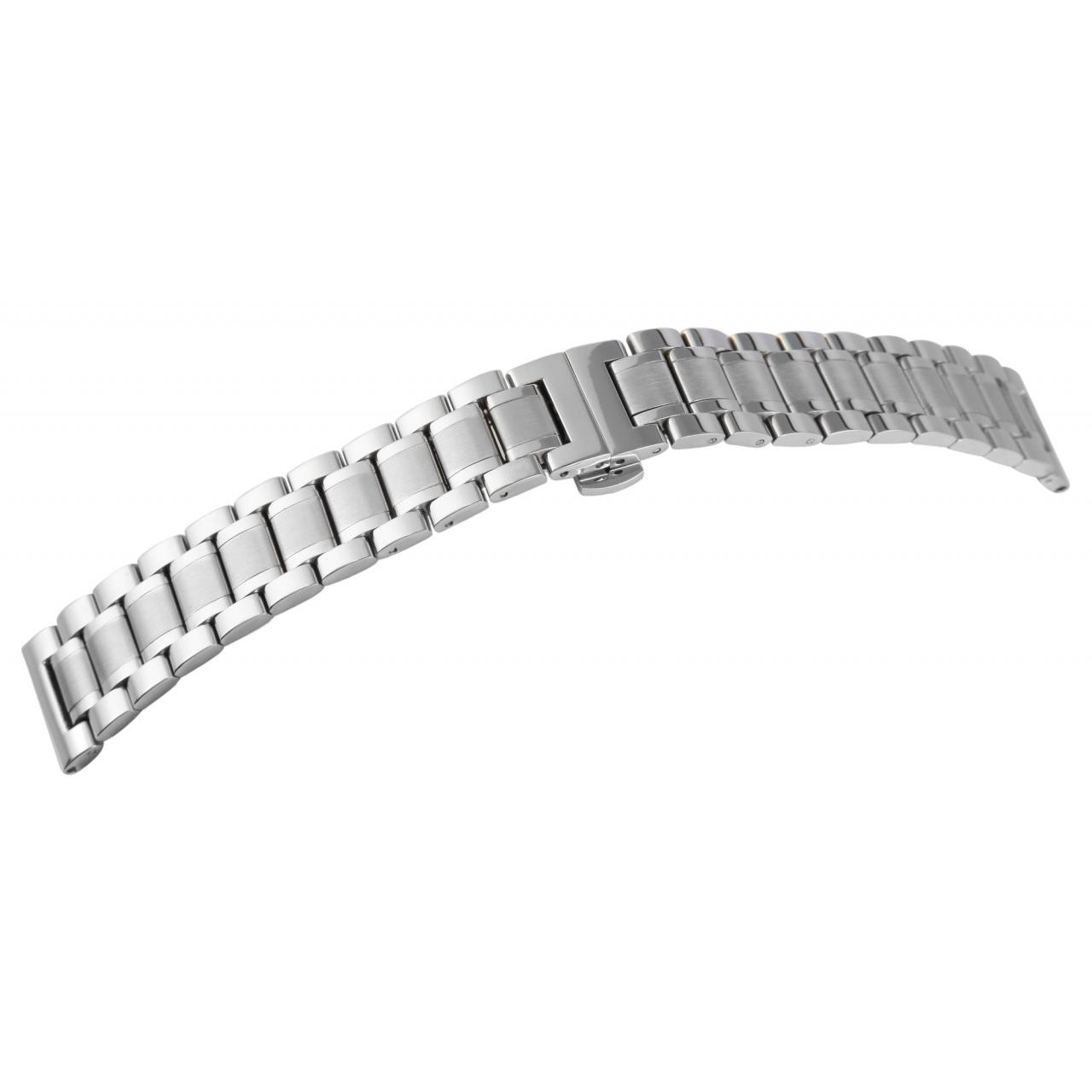 Mestre Artesão® Bracelete de Reloj em Aço Inoxidável Prateado - 24mm
