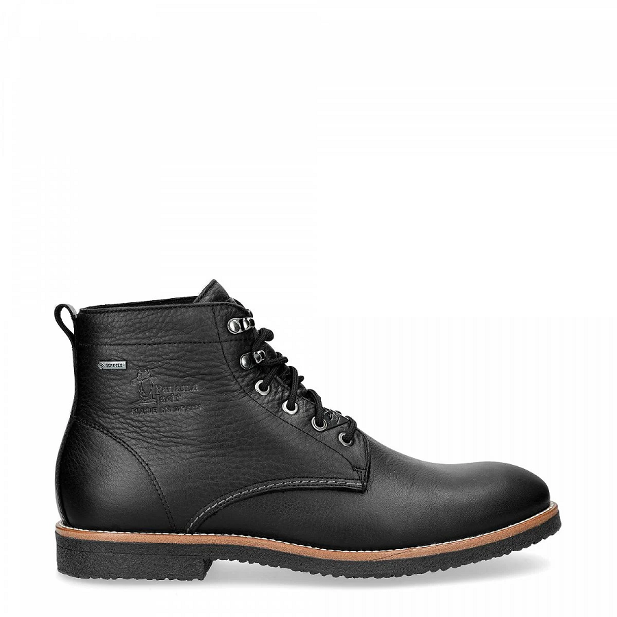 Panama Jack Glasgow Gtx C3 Botín de piel color negro, con forro interior de Gore-Tex®.