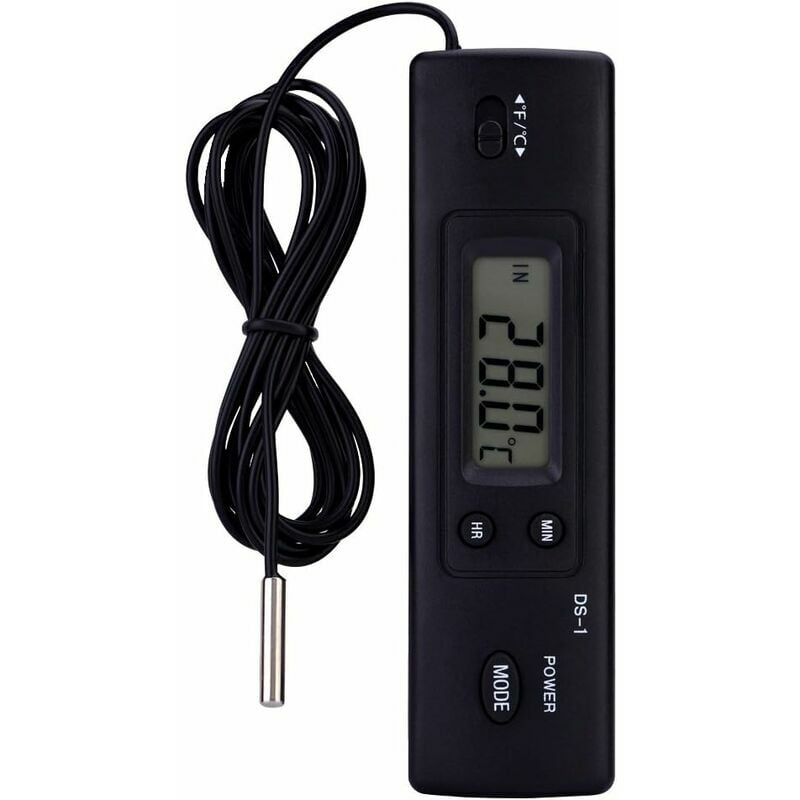 CA Termómetro digital LCD con sensor de temperatura y humedad para refrigerador, acuario y aire acondicionado.