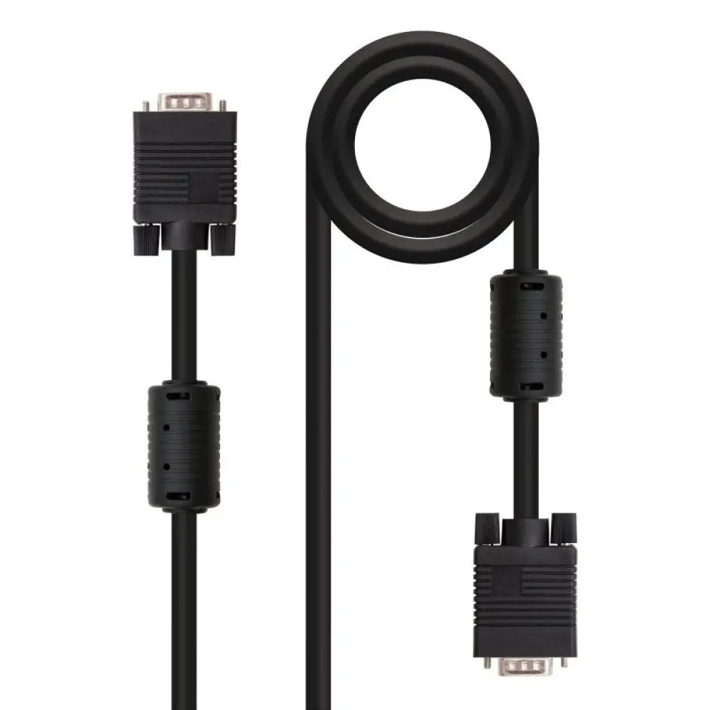 Nanocable - Cable VGA HDB15 macho/macho 1,8 m con ferrita y doble apantallado para monitor y proyector