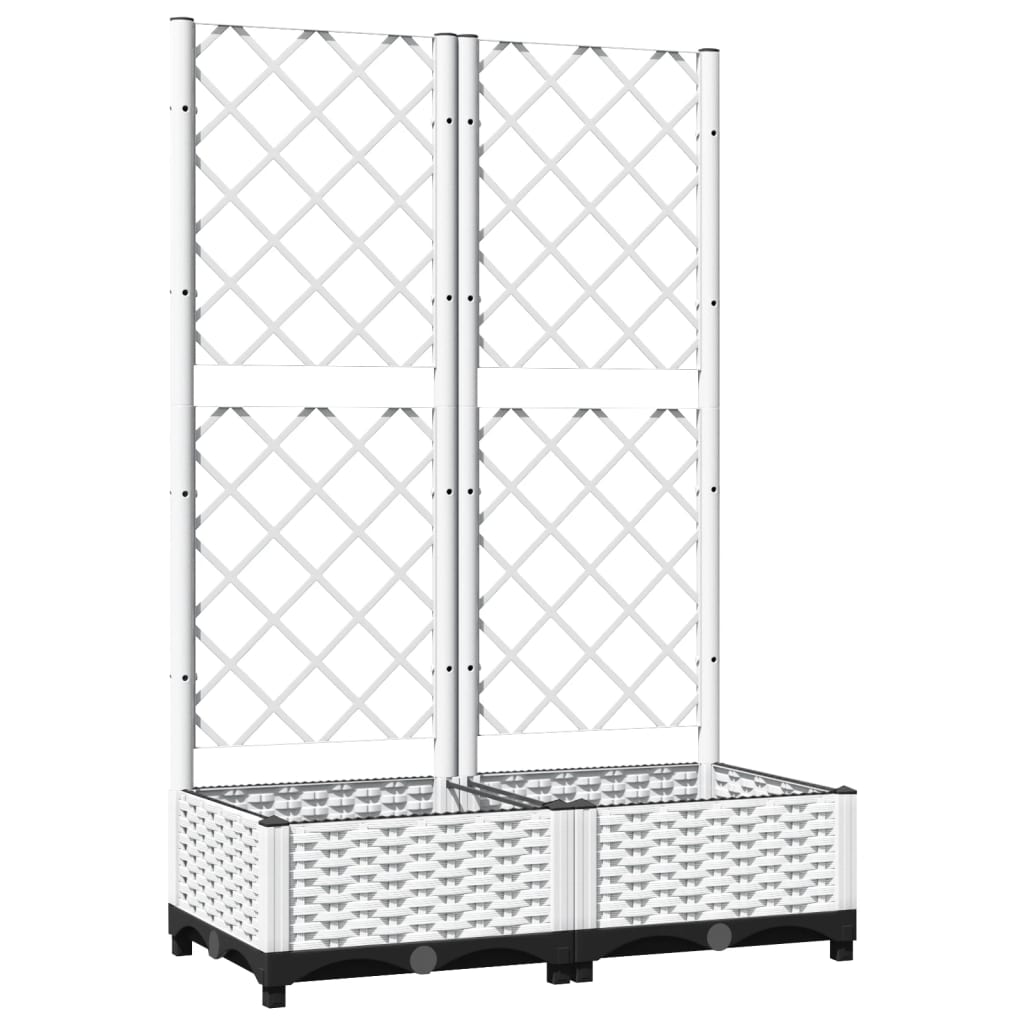 vidaXL Jardinera con enrejado PP 80x40x121,5 cm Color Gris oscuro, Marrón, Negro y mas