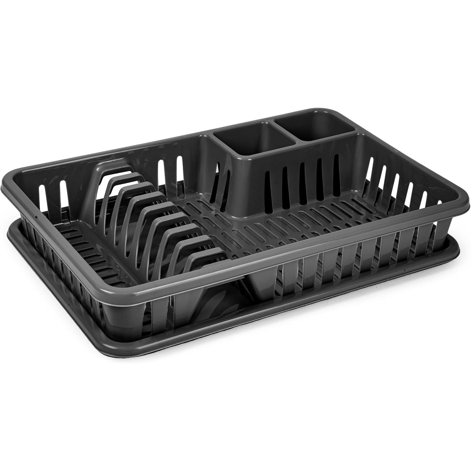 C.A | Escurreplatos de Plástico | 2 Módulos | Con Bandeja Antigoteo | Organizador de Cocina para Fregadero | 48x38x9cm