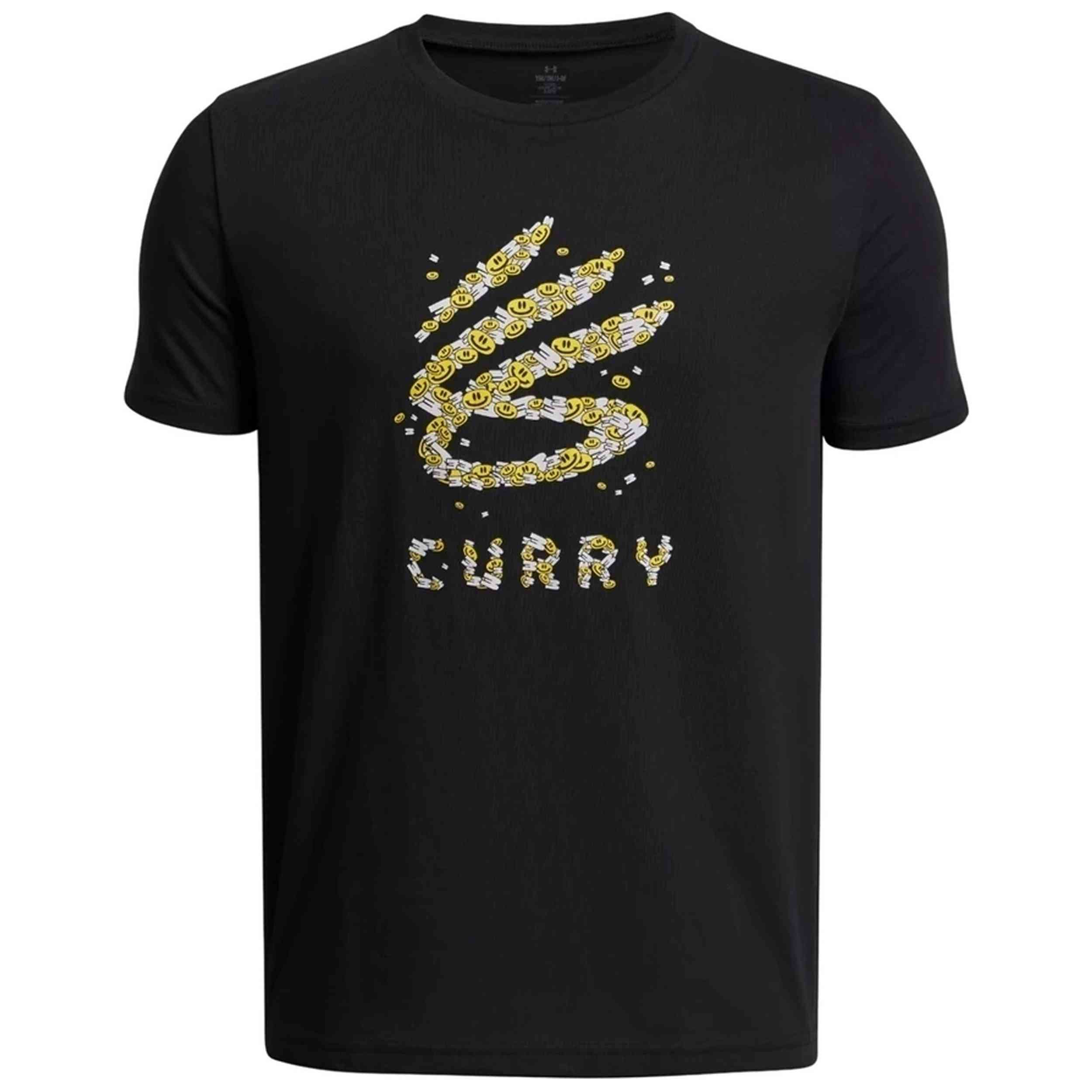 Camiseta De Manga Corta Under Armour modelo Curry Trend para Niños en color Negro