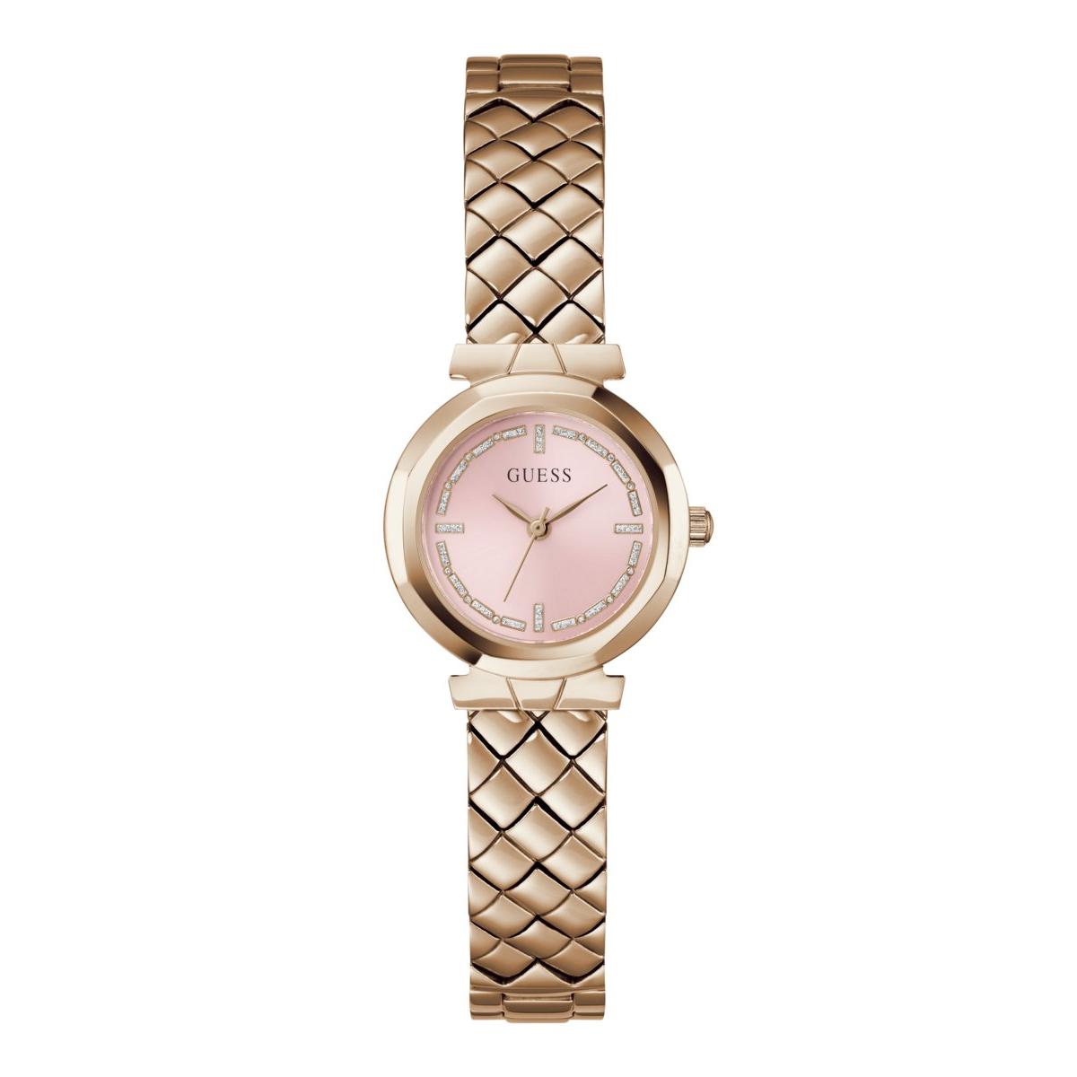 Guess Reloj Mujer Caja De Acero Reciclado Pulsera Acero Reciclado De Color Oro Rosa Resistente Al Agua 3 Atm Gw0839l3
