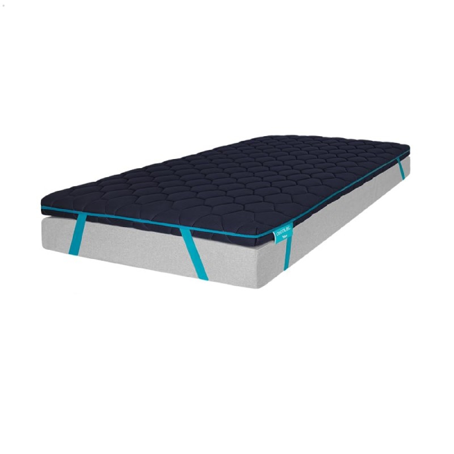 Cecotec Topper Viscoelástico Flow TopDeluxe 90x200. Cubrecolchón Sobrecolchón. Viscoelástica 100% con Acolchado de 7 cm de Altura 4 Correas Elásticas