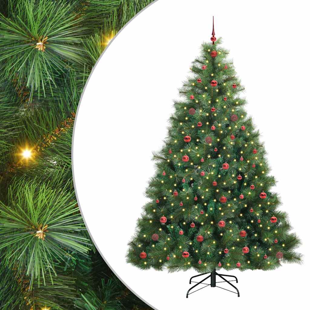 vidaXL Árbol de Navidad artificial con 300 LED Verde 240 cm PE y PVC