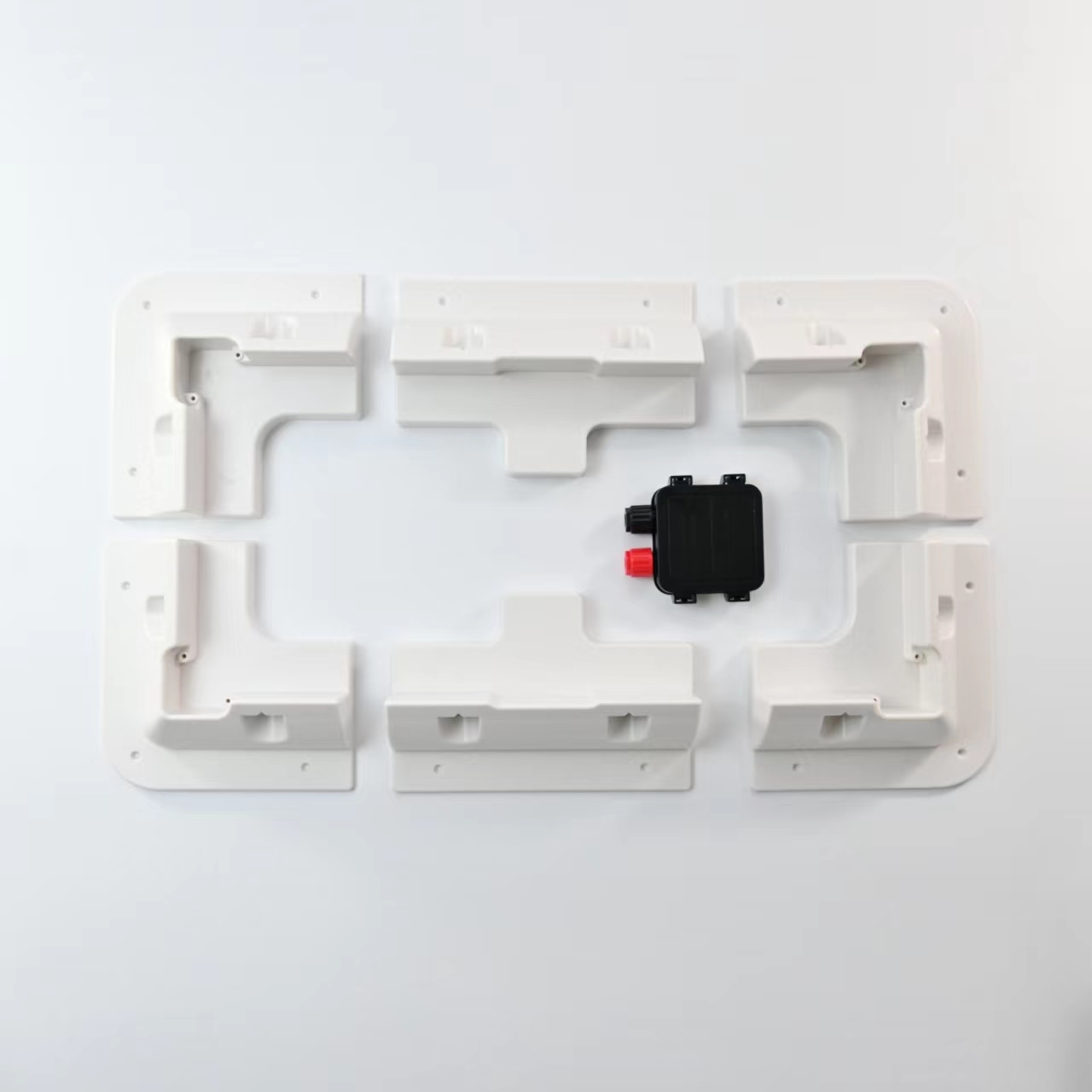 OstarkDom Soporte de montaje para panel solar, 7 piezas, esquina con caja de conexiones lateral, para techo de caravana, cubierta de yate, autocaravanas, caravanas, autocaravanas, hangares, garajes