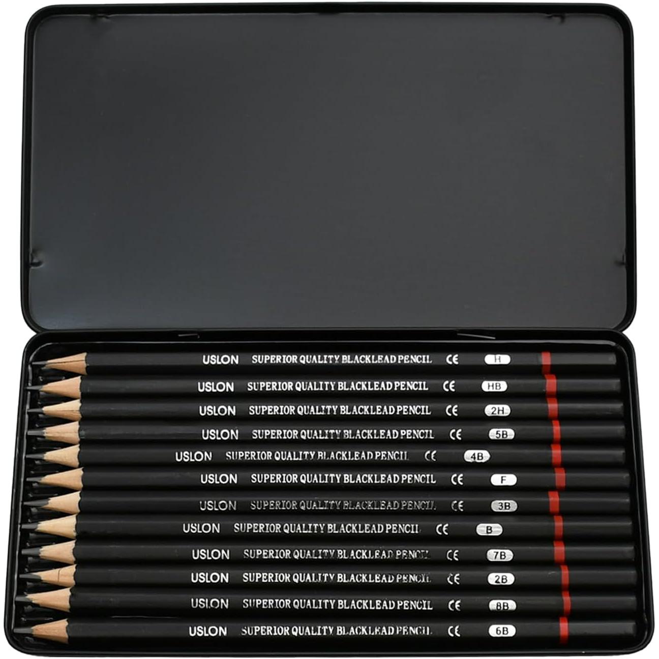 Set de Lápices Profesionales para Dibujo y Pintura, Caja Metálica con 12 Lápices de Colores de Alta Calidad, Ideal para Niños, Principiantes y Entusiastas del Arte