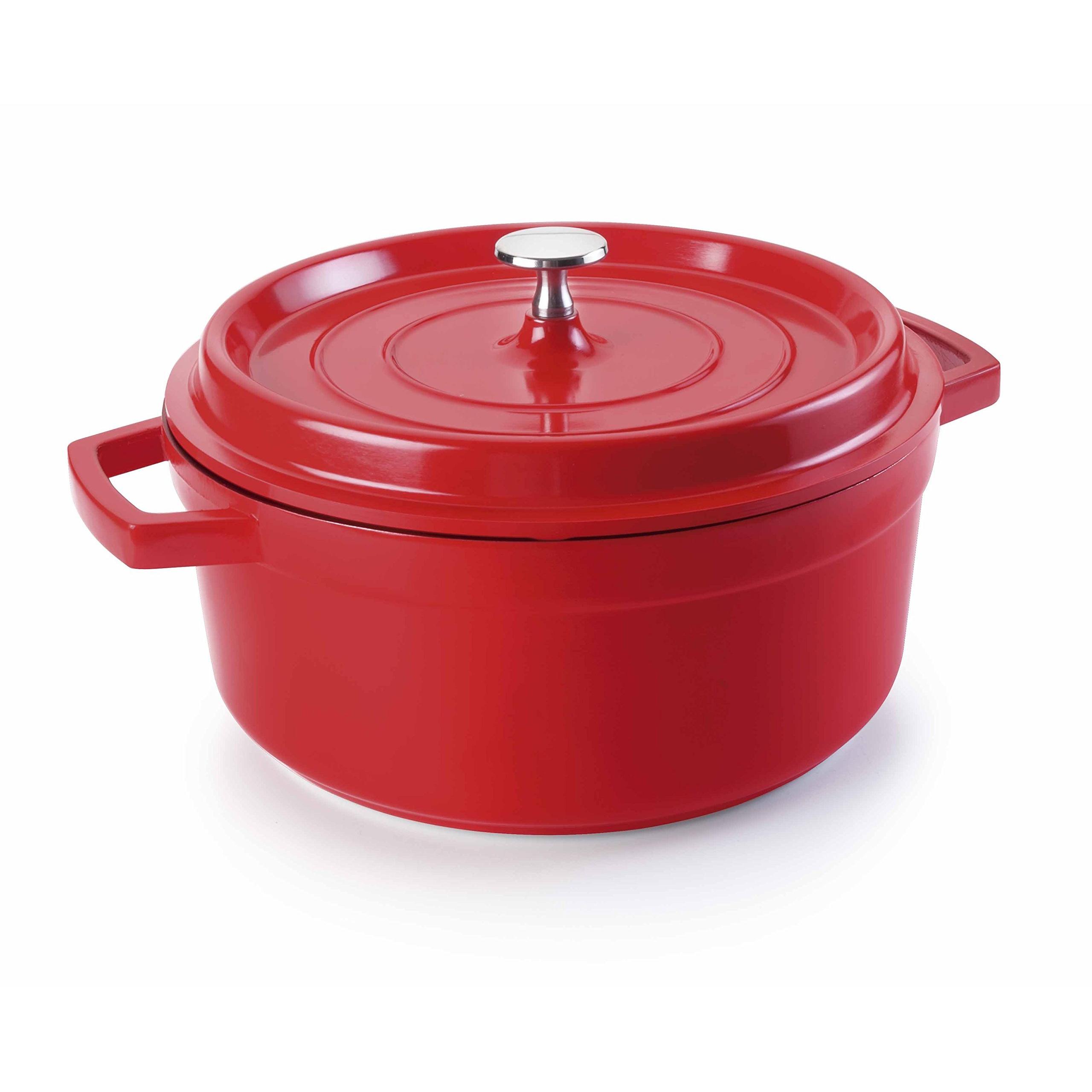 CACEROLA ROJA ALUMINIO FUNDIDO D.24 CMS