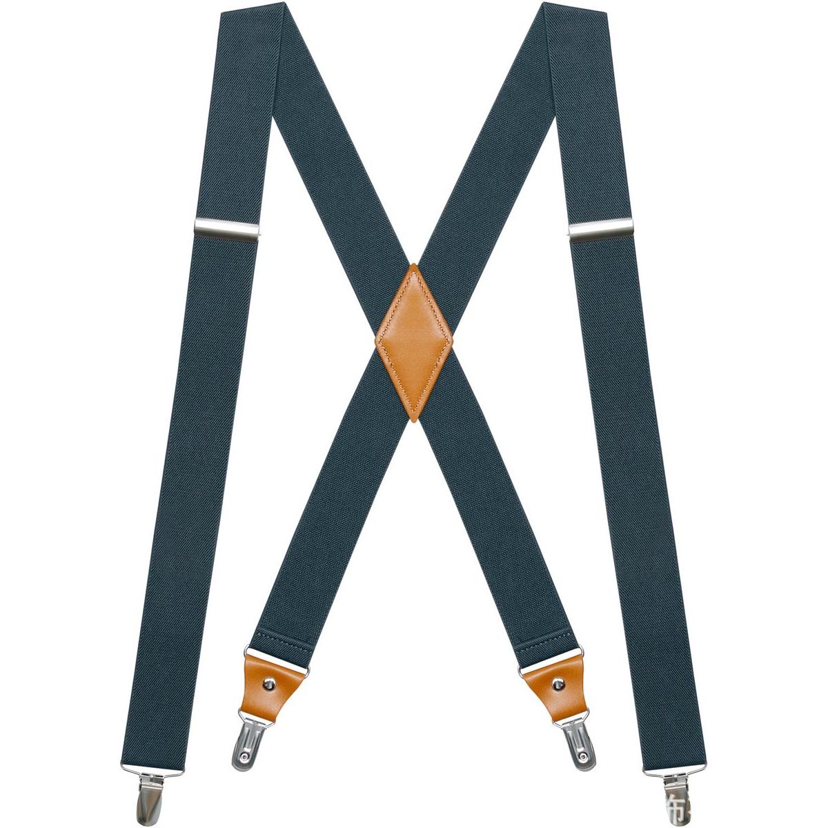 Herenbretels met zeer sterke 4 clips Heavy Duty X-bretels Stijl verstelbare jarretel,donkergroen
