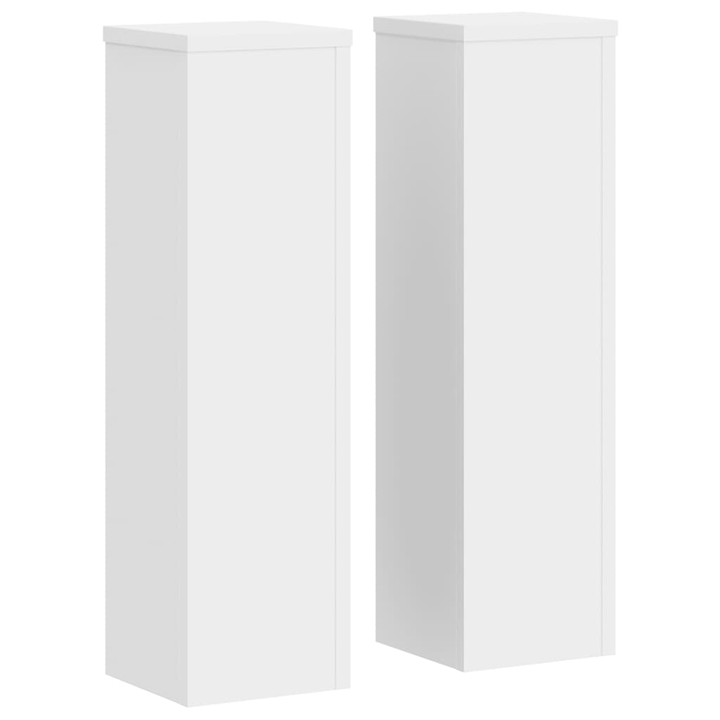 vidaXL Soporte de plantas 2 uds madera ingeniería blanco 17x17x60 cm