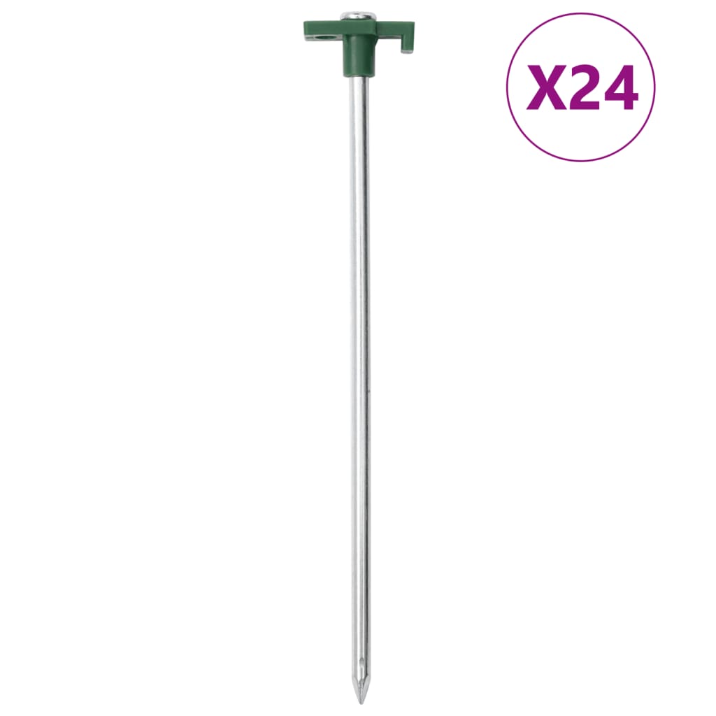 vidaXL Clavijas para tienda acero galvanizado y PP 25 cm 7 mm Cantidad 12 unidades, 24 unidades