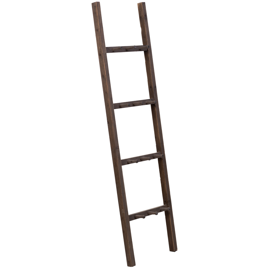 Escalera estanteria madera marrón Medidas: 11,5x41,5x160cm