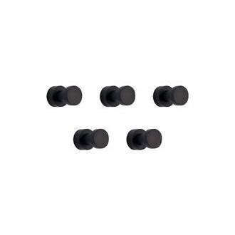 CA gancho de pared, gancho para toallas para baño, cocina, puerta, armario y clóset, 5 paquetes, latón (negro)