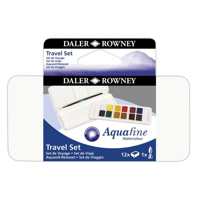DALER SET DE ACUARELA AQUAFINE TRAVEL SET 12 MEDIO GODETS PINTURAS Y OLEOS 152x14x97 Cms.