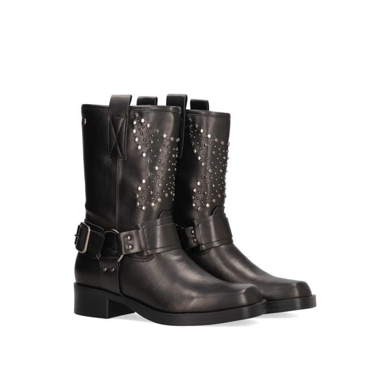 Bota Xti - Mujer - Suela Plana - Modelo 142999 - Color Negro